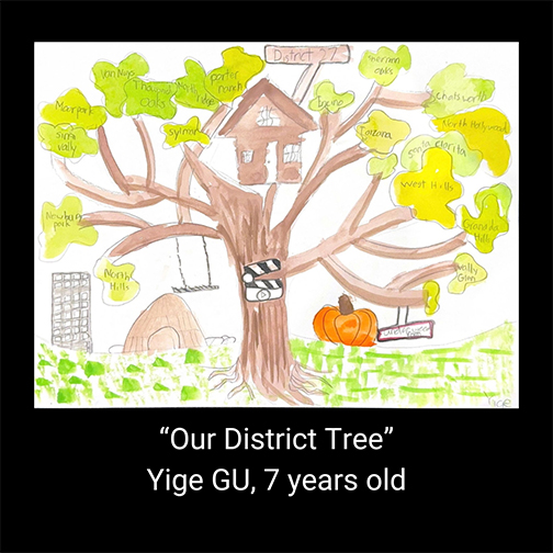 "Our District Tree" by Yige GU, 7 years old
